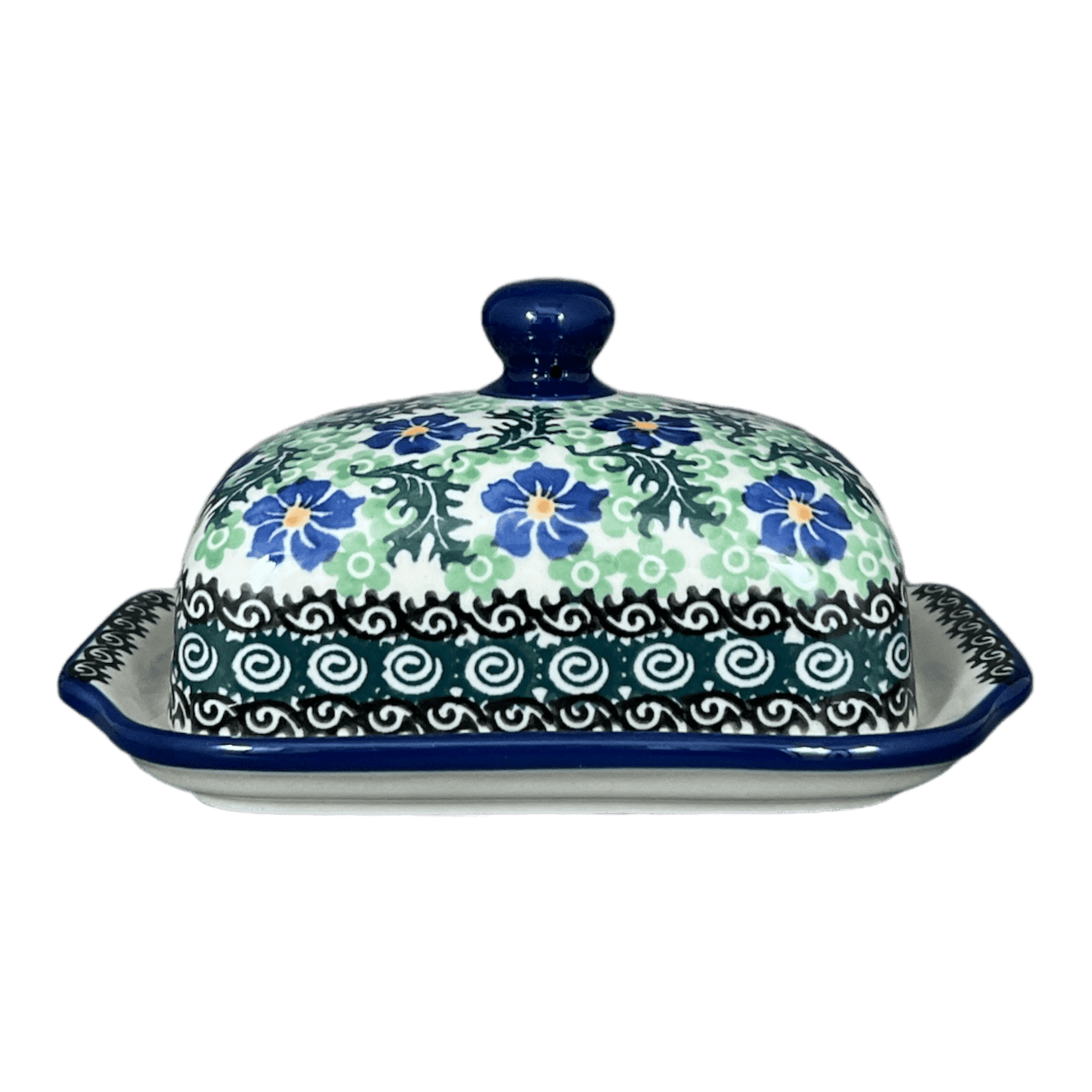 Butter Dish, 7" x 5.5" in "Clematis" by Ceramika Artystyczna | A295-1538X