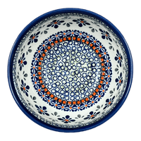A picture of a Polish Pottery Zaklady Deep 6.25" Bowl (Emerald Mosaic) | Y1755A-DU60 as shown at PolishPotteryOutlet.com/products/6-25-bowl-emerald-mosaic-y1755a-du60