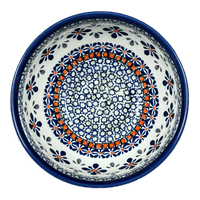 A picture of a Polish Pottery Bowl, Round, Deep, 6.25" in "Emerald Mosaic" by Zaklady | Y1755A-DU60 as shown at PolishPotteryOutlet.com/products/6-25-bowl-emerald-mosaic-y1755a-du60