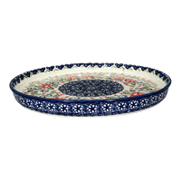 A picture of a Polish Pottery Tray, Round, 10.25" in "Floral Fantasy" by Manufaktura | T153S-P260 as shown at PolishPotteryOutlet.com/products/round-tray-floral-fantasy-t153s-p260