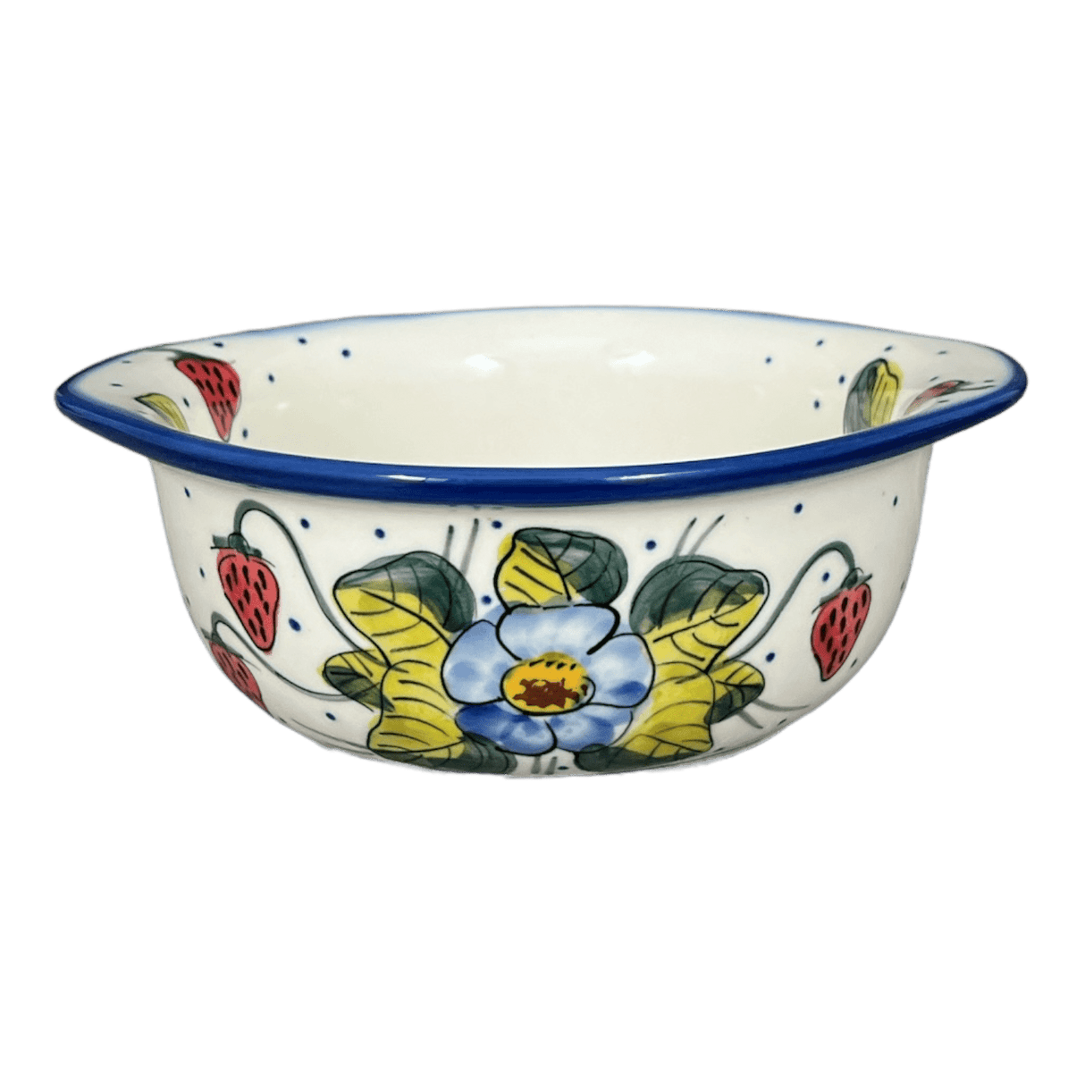 Bowl, Round, Soup, 22 oz, WR (WR51B) in "Strawberries & Blossoms" by W.R. Ceramika | WR51B-WR2