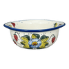 Polish Pottery Bowl, Round, Soup, 22 oz, WR (WR51B) in "Strawberries & Blossoms" by W.R. Ceramika | WR51B-WR2 at PolishPotteryOutlet.com