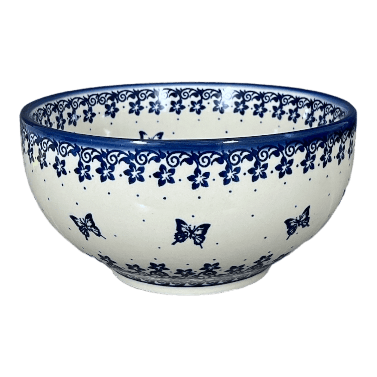 Bowl, Round, Deep, 8.5" in "Butterfly Blues" by Andy | NDA192-17