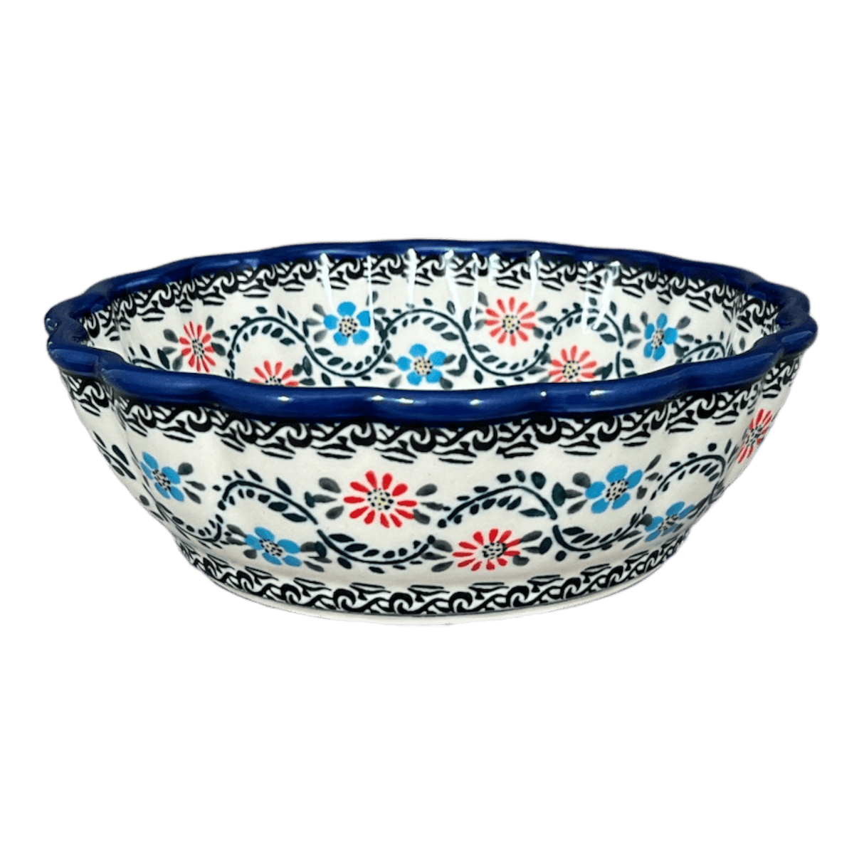 Bowl, Round, Scalloped, 7" in "Climbing Aster" by Zaklady | Y1892A-A1145A