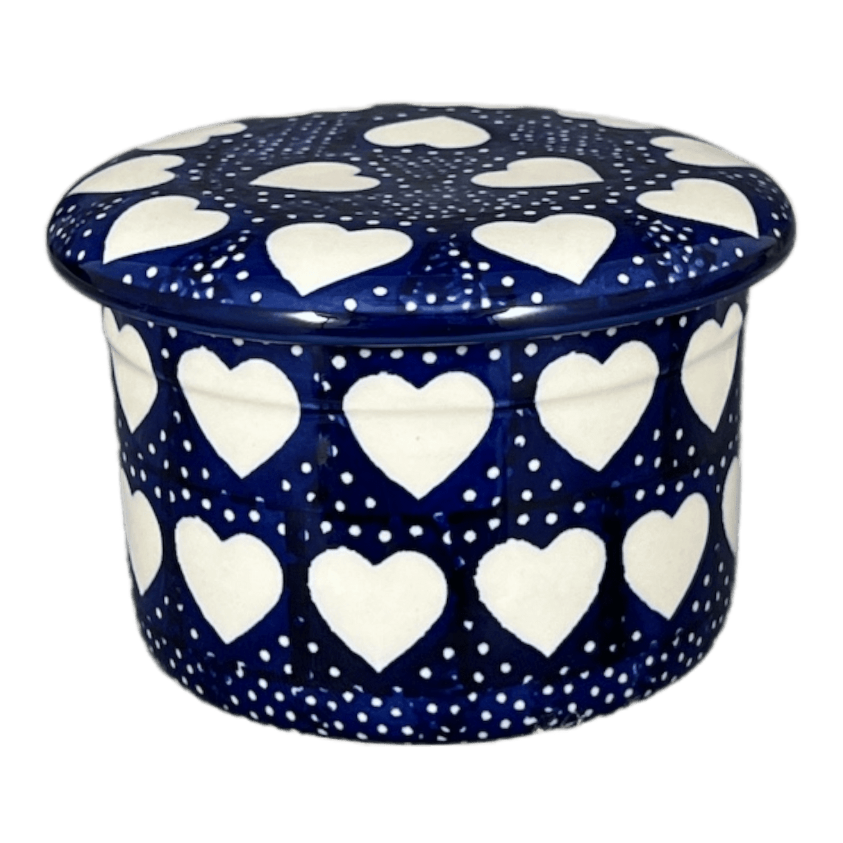 Butter Crock, 4.5" in "Sea of Hearts" by Manufaktura | M136T-SEA