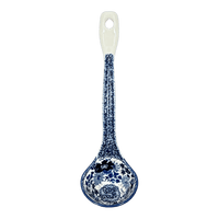 A picture of a Polish Pottery Ladle, Soup, 12" in "Blue Life" by Manufaktura | C020S-EO39 as shown at PolishPotteryOutlet.com/products/12-soup-ladle-blue-life-c020s-eo39