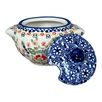 A picture of a Polish Pottery 3" Sugar Bowl (Poppy Persuasion) | C003S-P265 as shown at PolishPotteryOutlet.com/products/3-sugar-bowl-poppy-persuasion-c003s-p265