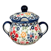 Polish Pottery 3.5" Traditional Sugar Bowl (Full Bloom) | C015S-EO34 at PolishPotteryOutlet.com