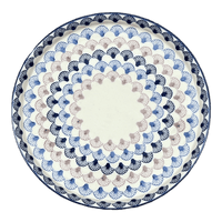 A picture of a Polish Pottery Tray, Round, 10.25" in "Fan-Tastic" by Manufaktura | T153T-GP18 as shown at PolishPotteryOutlet.com/products/round-tray-fan-tastic-t153t-gp18