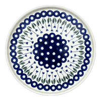 A picture of a Polish Pottery Tray, Round, 10" in "Tulip Dot" by Ceramika Artystyczna | AE93-377Z as shown at PolishPotteryOutlet.com/products/10-round-tray-tulip-dot-ae93-377z