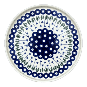 Polish Pottery Tray, Round, 10" in "Tulip Dot" by Ceramika Artystyczna | AE93-377Z Additional Image at PolishPotteryOutlet.com