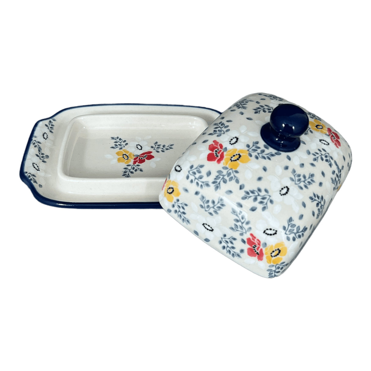 Butter Dish, 7" x 5.5" in "Soft Bouquet" by Ceramika Artystyczna | A295-2378X