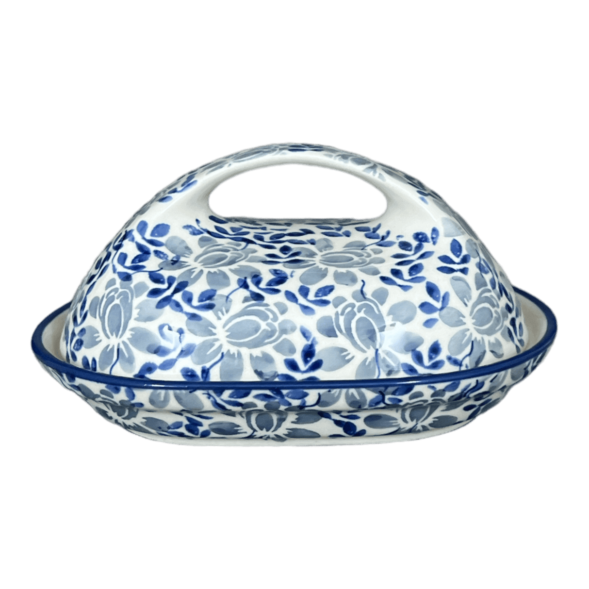 Butter Dish, Fancy, 5" x 7" in "English Blue" by Manufaktura | M077U-AS53