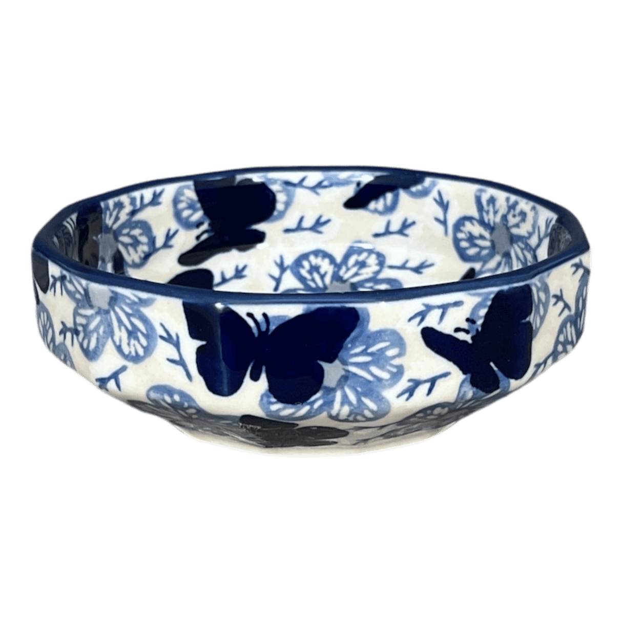 Bowl, Multiangular, 5" in "Blue Butterfly" by Manufaktura | M058U-AS58