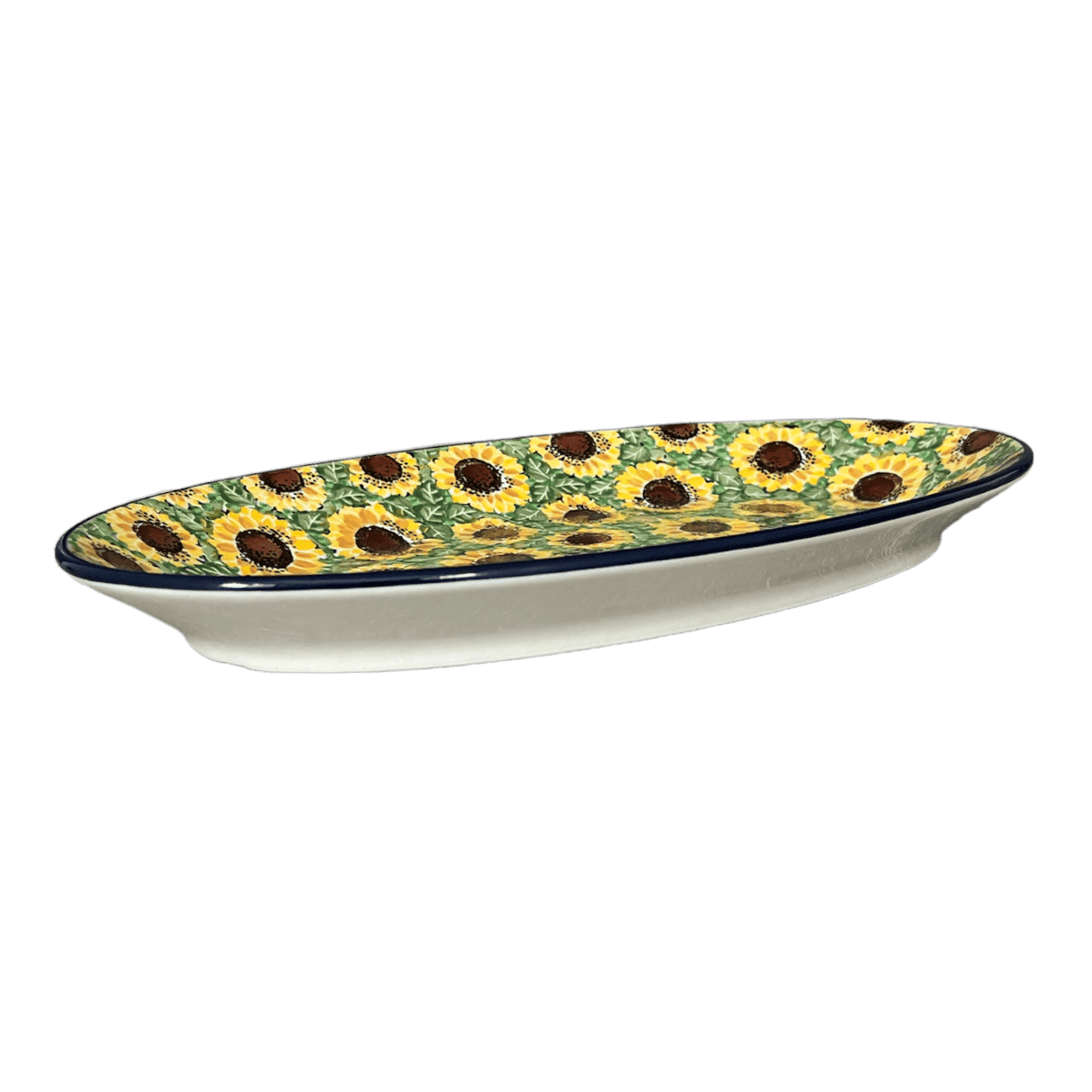 Platter, Oval, 14.75" x 8.5" in "Sunflower Field" by Ceramika Artystyczna | A205-U4737