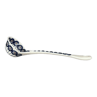 A picture of a Polish Pottery Ladle, Soup, 12" in "Peacock in Line" by Manufaktura | C020T-54A as shown at PolishPotteryOutlet.com/products/12-soup-ladle-peacock-in-line-c020t-54a