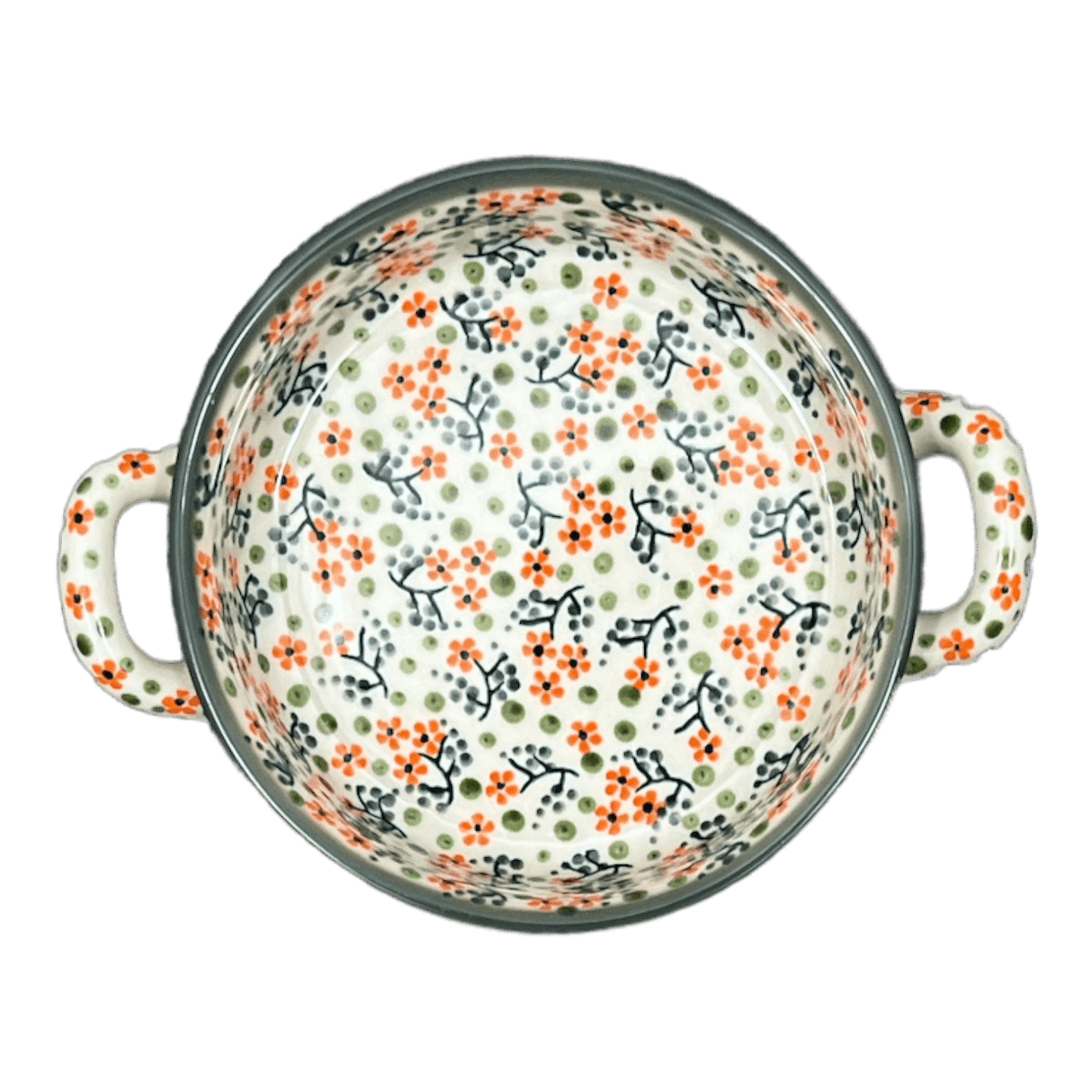 Casserole, Round, Small, 5" x 7.5" in "Peach Blossoms - Solid Rim" by Manufaktura | Z153S-AS46A