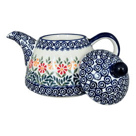 Polish Pottery 0.9 Liter Teapot (Flower Power) | C005T-JS14 Additional Image at PolishPotteryOutlet.com