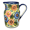 Polish Pottery W.R. Pitcher, 40 oz, WR (WR7L) in "Rainbow Field" by W.R. Ceramika | WR7L-WR54 at PolishPotteryOutlet.com