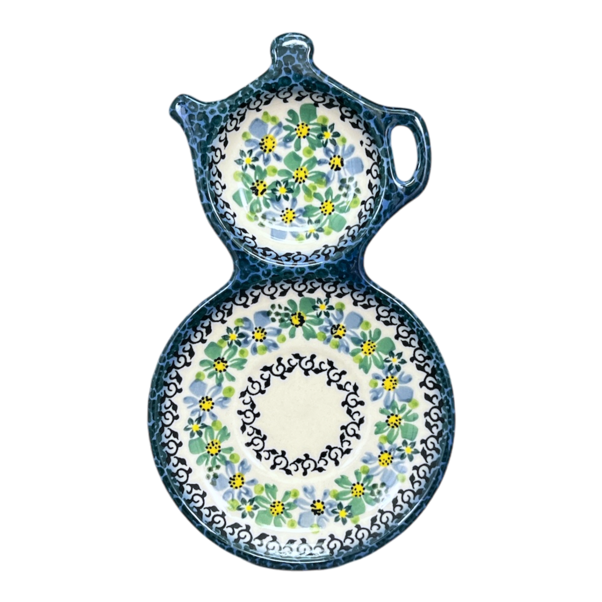 Tray, Tea Service, 8.25" x 5.5" in "Blue & Green Dream" by Galia | GPH07-UHP2