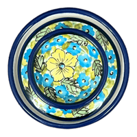 A picture of a Polish Pottery Butter Crock, 4.5" x 3.5" in "Sunny Meadow" by Zaklady | Y1512-ART332 as shown at PolishPotteryOutlet.com/products/butter-crock-sunny-meadow-y1512-art332