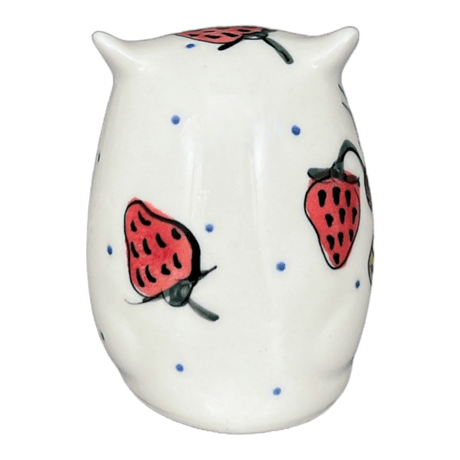 Figurine, Owl, 3" Small, WR (WR40J) in "Strawberries & Blossoms" by W.R. Ceramika | WR40J-WR2