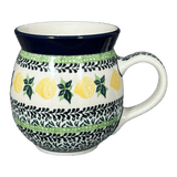 Mug, Belly Mug, 16 oz in "Lemons and Leaves" by Ceramika Artystyczna | A073-2749X