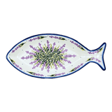 Plate, Fish-Shaped, 14.5" x 6.5", WR (WR13O) in "Lavender Fields" by W.R. Ceramika | WR13O-BW4