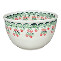 A picture of a Polish Pottery Zaklady Extra- Deep 10.5" Bowl (Raspberry Delight) | Y986A-D1170 as shown at PolishPotteryOutlet.com/products/zaklady-10-5-bowl-raspberry-delight-y986a-d1170