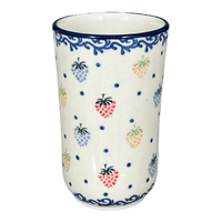 A picture of a Polish Pottery Tumbler, 12 oz in "Mixed Berries" by Ceramika Artystyczna | A076-1449X as shown at PolishPotteryOutlet.com/products/c-a-12-oz-tumbler-mixed-berries-a076-1449x