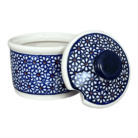 Polish Pottery Zaklady 4" Sugar Bowl (Ditsy Daisies) | Y698-D120 Additional Image at PolishPotteryOutlet.com
