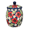 Polish Pottery 2 Liter Canister (Poppies & Posies) | P074S-IM02 at PolishPotteryOutlet.com