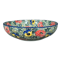A picture of a Polish Pottery CA 10.5" Serving Bowl (Tropical Love) | AC36-U4705 as shown at PolishPotteryOutlet.com/products/10-5-serving-bowl-tropical-love-ac36-u4705