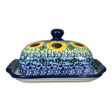 Butter Dish, 7" x 5.5" in "Sunflowers" by Ceramika Artystyczna | A295-U4739