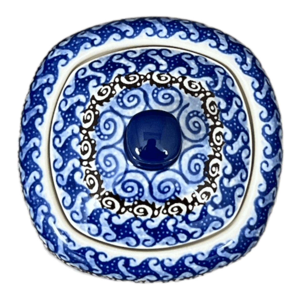 Bowl, Square, Sugar Bowl, 4" in "Poseidon's Treasure" by Ceramika Artystyczna | AF38-U1899