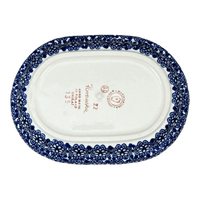 A picture of a Polish Pottery Fancy Butter Dish (Mediterranean Blossoms) | M077S-P274 as shown at PolishPotteryOutlet.com/products/7-x-5-fancy-butter-dish-mediterranean-blossoms-m077s-p274