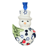 Ornament, Snowman with Tree, 2" in "Red Bird" by Manufaktura | K143T-GILE