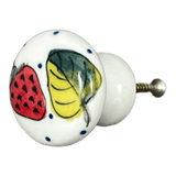 Drawer Pull, 1.25", WR (WR67A) in "Strawberries & Blossoms" by W.R. Ceramika | WR67A-WR2