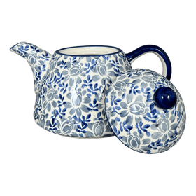 Polish Pottery 0.9 Liter Teapot (English Blue) | C005U-AS53 Additional Image at PolishPotteryOutlet.com