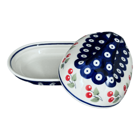 Polish Pottery Fancy Butter Dish (Cherry Dot) | M077T-70WI Additional Image at PolishPotteryOutlet.com