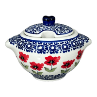 A picture of a Polish Pottery 3" Sugar Bowl (Poppy Garden) | C003T-EJ01 as shown at PolishPotteryOutlet.com/products/3-sugar-bowl-poppy-garden-c003t-ej01