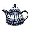 Polish Pottery 0.9 Liter Teapot (Peacock) | C005T-54 at PolishPotteryOutlet.com