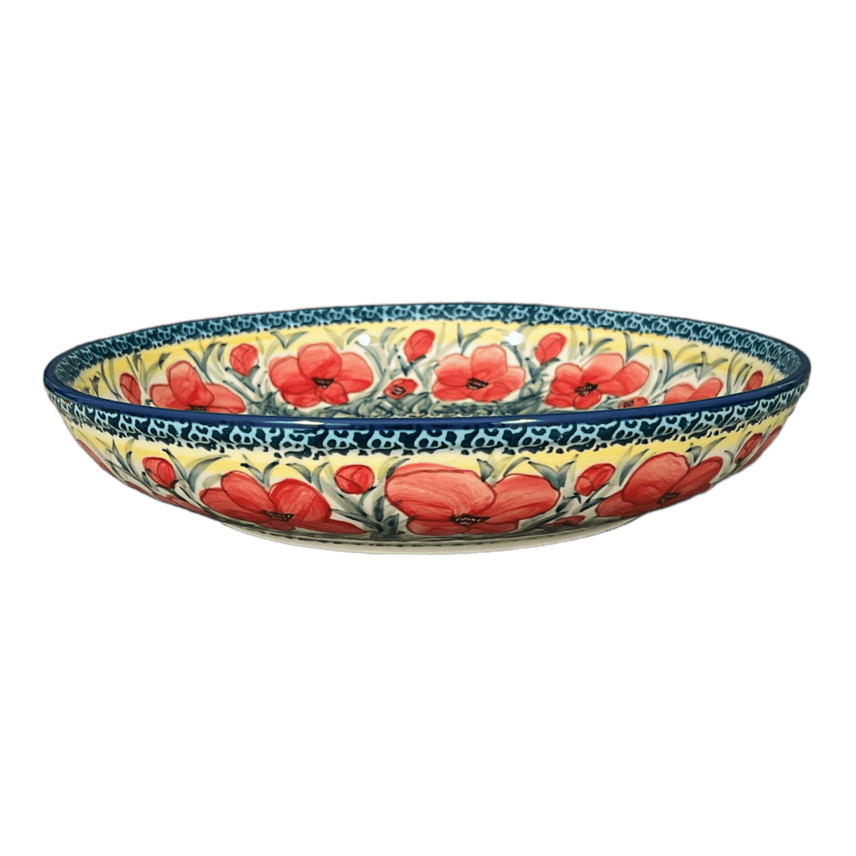 Bowl, Round, Shallow, Salad, 11.75" in "Poppies in Bloom" by Manufaktura | M173S-JZ34