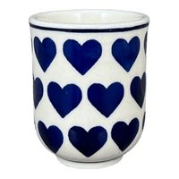 A picture of a Polish Pottery Drinkware, Wine Cup, 6 oz in "Whole Hearted" by Manufaktura | K111T-SEDU as shown at PolishPotteryOutlet.com/products/6-oz-wine-cup-whole-hearted-k111t-sedu