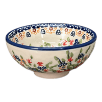 A picture of a Polish Pottery Dipping Bowl (Poppy Persuasion) | M153S-P265 as shown at PolishPotteryOutlet.com/products/dipping-bowl-poppy-persuasion-m153s-p265