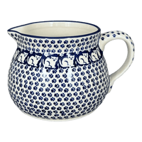 A picture of a Polish Pottery 1.5 Liter Pitcher (Kitty Cat Path) | D043T-KOT6 as shown at PolishPotteryOutlet.com/products/1-5-l-wide-mouth-pitcher-kitty-cat-path-d043t-kot6