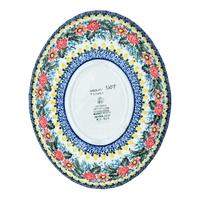 A picture of a Polish Pottery Dish, Oval, 10.25" in "Hummingbird Bouquet" by Ceramika Artystyczna | AC93-U3357 as shown at PolishPotteryOutlet.com/products/10-25-oval-dish-hummingbird-bouquet-ac93-u3357