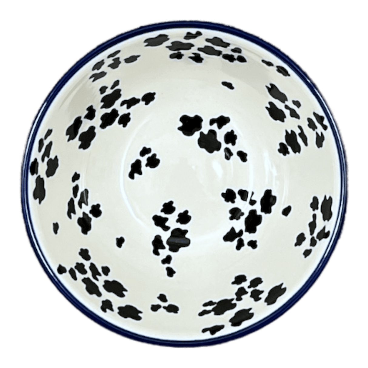 Bowl, Round, Kitchen, 6.75" in "Cowabunga - Blue Rim" by Ceramika Artystyczna | A058-2417X