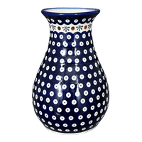 A picture of a Polish Pottery Vase, Tall, 8.5", WR (WR30D) in "Mosquito" by W.R. Ceramika | WR30D-SM3 as shown at PolishPotteryOutlet.com/products/8-5-tall-vase-mosquito-wr30d-sm3