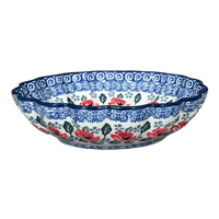 A picture of a Polish Pottery Bowl, Round, Blossom, 7.5" in "Rosie's Garden" by Ceramika Artystyczna | A249-1490X as shown at PolishPotteryOutlet.com/products/c-a-7-5-blossom-bowl-rosies-garden-a249-1490x